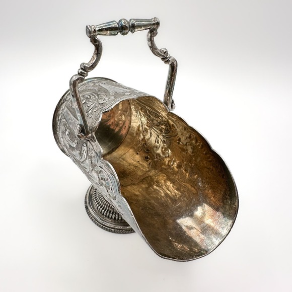 Antique Thomas Otley and Sons Silver Plated Sugar Scuttle Sheffield England - Picture 3 of 13